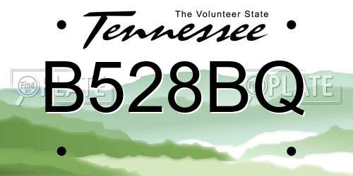B528BQ Tennessee License Plate