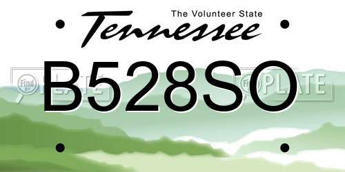 B528SO Tennessee License Plate