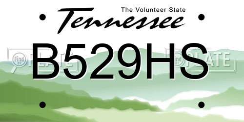 B529HS Tennessee License Plate