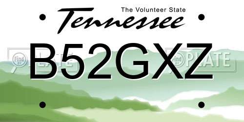 B52GXZ Tennessee License Plate