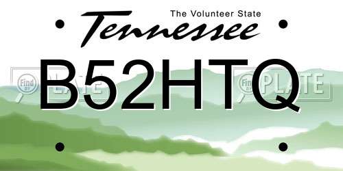 B52HTQ Tennessee License Plate