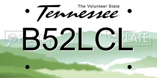 B52LCL Tennessee License Plate