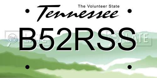 B52RSS Tennessee License Plate