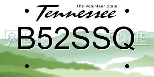B52SSQ Tennessee License Plate