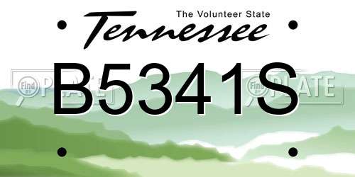 B5341S Tennessee License Plate