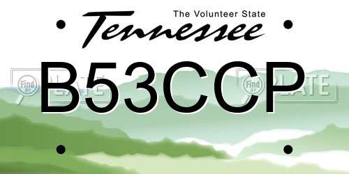 B53CCP Tennessee License Plate