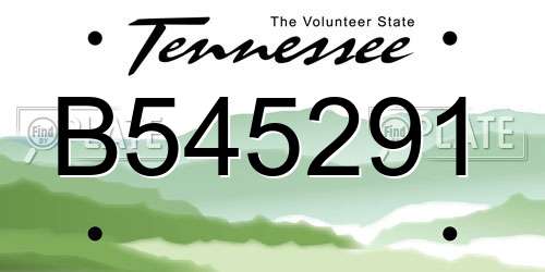 B545291 Tennessee License Plate
