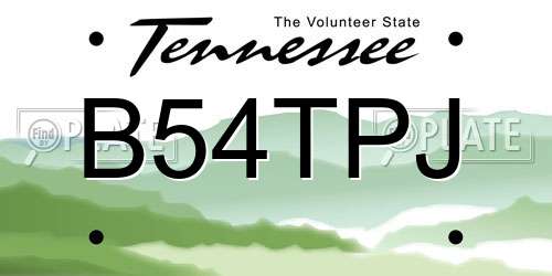 B54TPJ Tennessee License Plate