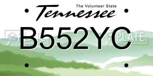 B552YC Tennessee License Plate