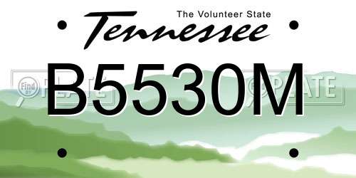 B5530M Tennessee License Plate