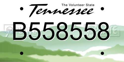 B558558 Tennessee License Plate