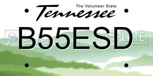 B55ESD Tennessee License Plate