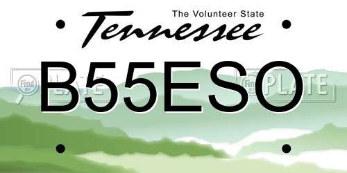 B55ESO Tennessee License Plate