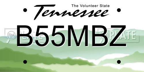B55MBZ Tennessee License Plate