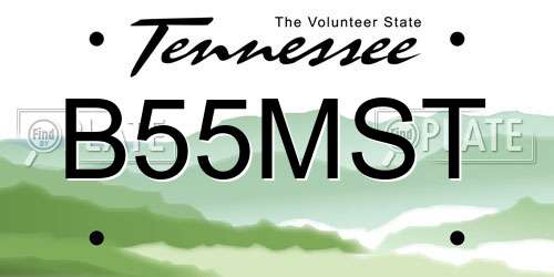 B55MST Tennessee License Plate