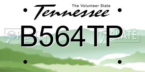 B564TP Tennessee License Plate