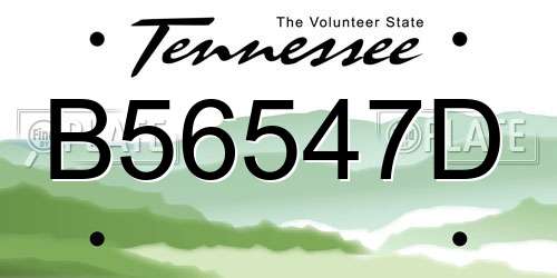 B56547D Tennessee License Plate