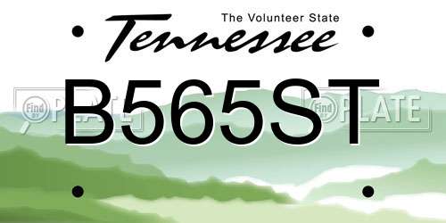 B565ST Tennessee License Plate
