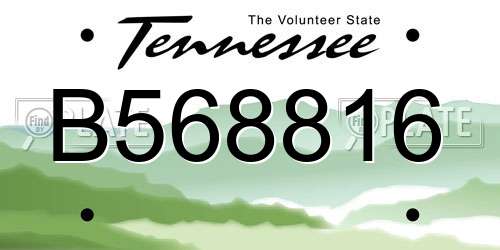 B568816 Tennessee License Plate