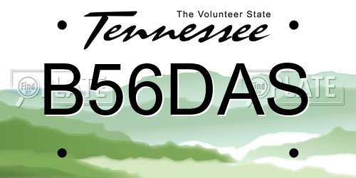 B56DAS Tennessee License Plate