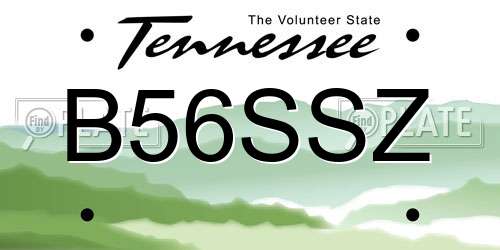 B56SSZ Tennessee License Plate