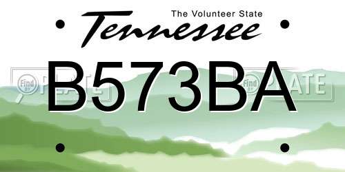 B573BA Tennessee License Plate