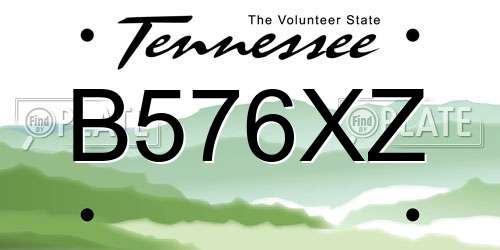 B576XZ Tennessee License Plate