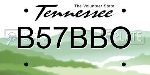 B57BBO Tennessee License Plate