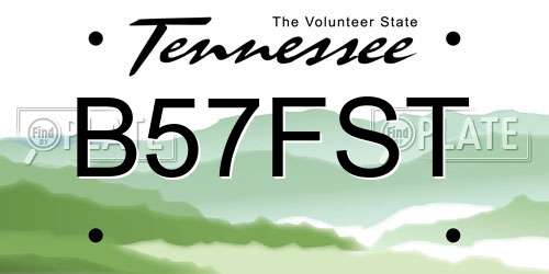 B57FST Tennessee License Plate