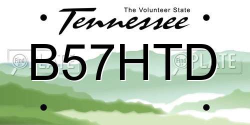 B57HTD Tennessee License Plate