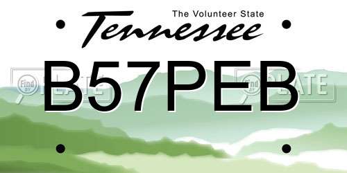 B57PEB Tennessee License Plate