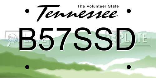 B57SSD Tennessee License Plate