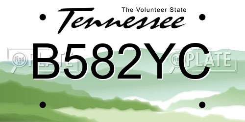 B582YC Tennessee License Plate