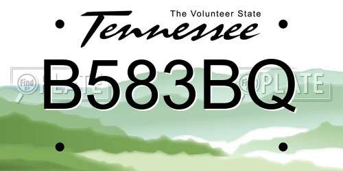 B583BQ Tennessee License Plate