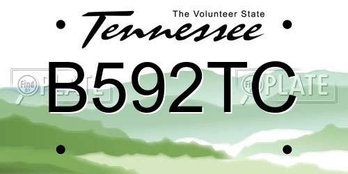 B592TC Tennessee License Plate
