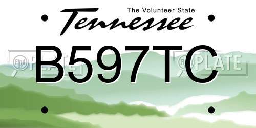 B597TC Tennessee License Plate