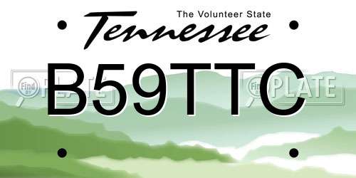 B59TTC Tennessee License Plate