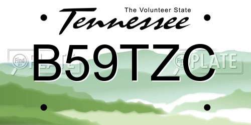 B59TZC Tennessee License Plate