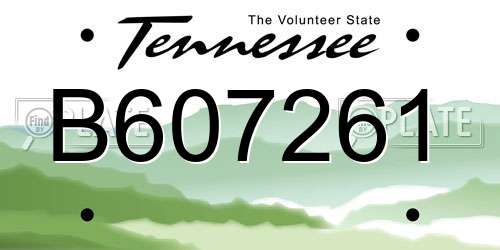 B607261 Tennessee License Plate