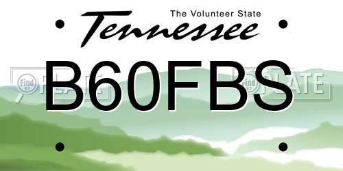 B60FBS Tennessee License Plate