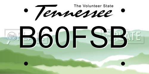 B60FSB Tennessee License Plate
