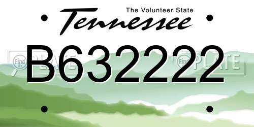 B632222 Tennessee License Plate