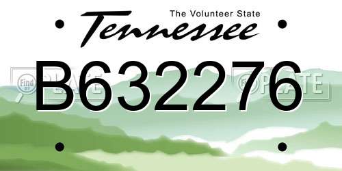 B632276 Tennessee License Plate