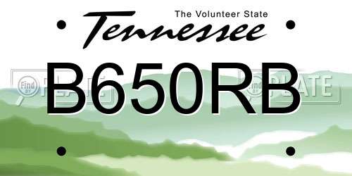 B650RB Tennessee License Plate
