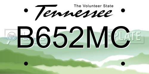 B652MC Tennessee License Plate