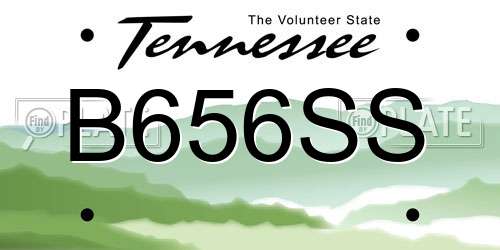 B656SS Tennessee License Plate