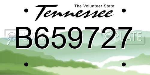B659727 Tennessee License Plate