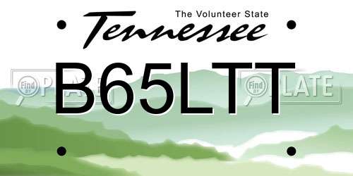 B65LTT Tennessee License Plate