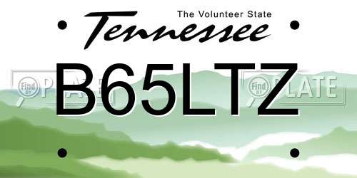 B65LTZ Tennessee License Plate