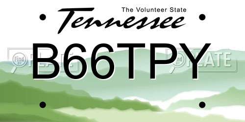 B66TPY Tennessee License Plate